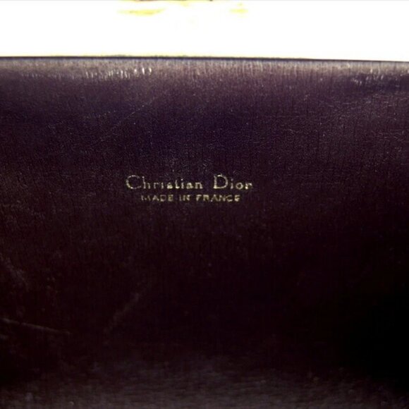 DIOR Pouch logo pattern canvas x leather Authentic USED - Picture 10 of 11